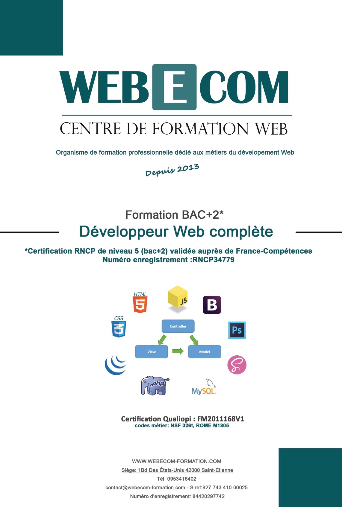 Télécharger le programme la formation Développeur Web complète